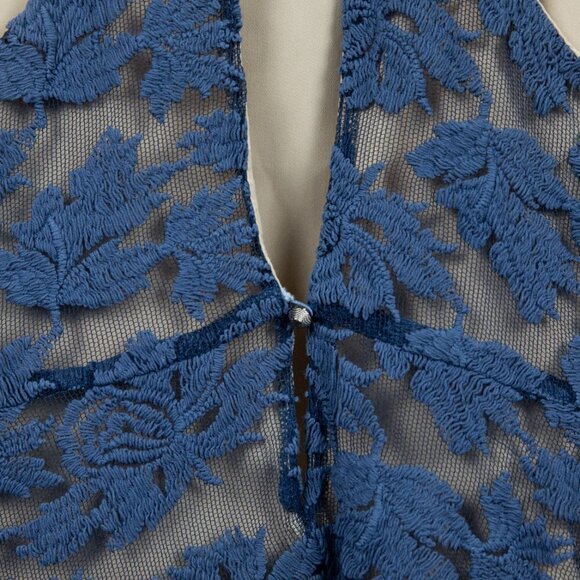 Line & Dot blue sheer lace blouse-M - Picture 5 of 6